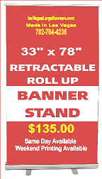 Tradeshow standing banner display Vegas