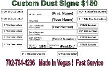 Dust control signs Vegas