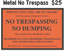 Las Vegas no trespass sign printing