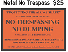 Las Vegas no trespass sign printing